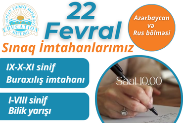 Buraxılış,Blok və Bilik yarışı üzrə sınaq imtahanı